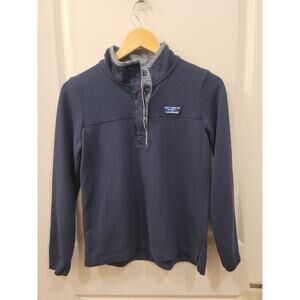 L.L. Bean Soft Cotton Rugby Pullover Sweater Navy Blue